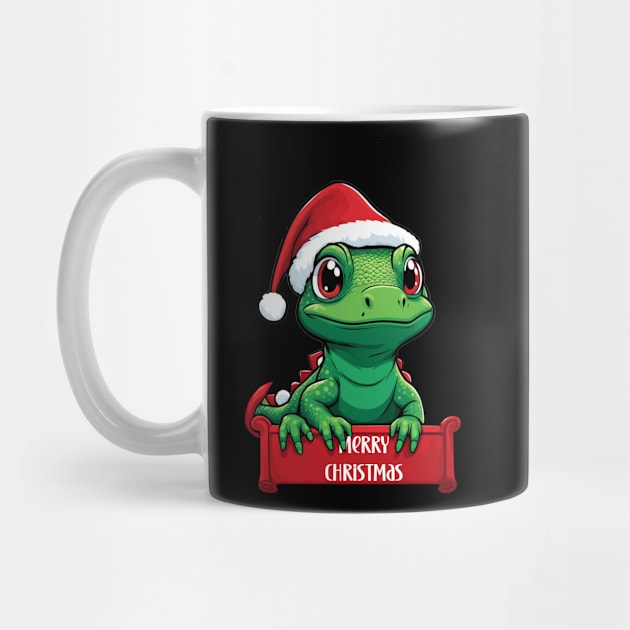 Cute xmas lizard merry christmas by Edgi